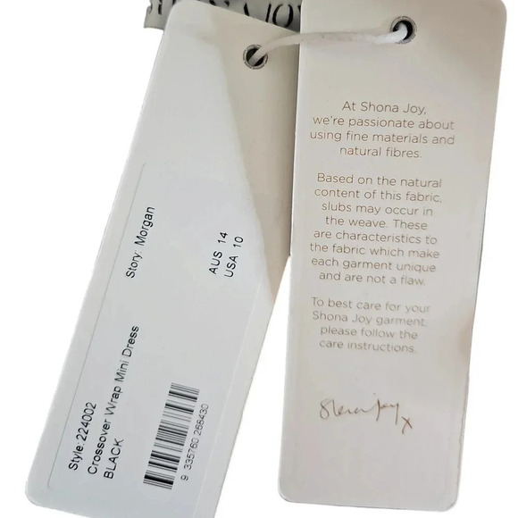 Shona Joy Morgan Crossover Wrap Mini Dress Black Size 10 NWT - Picture 8 of 11